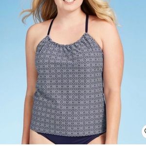 Kona Sol Racerback w/ Keyhole Blue Tankini Top